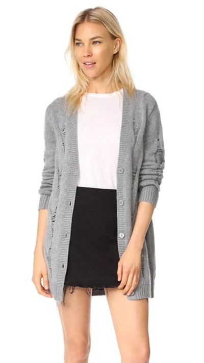Ag Sandrine Button-front Oversized Wool-blend Cardigan In Grey