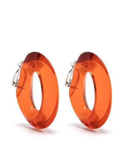 Monies Flotti Clip-on Hoop Earrings In Yellow & Orange