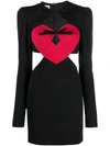 Moschino Jeans Heart-motif Cut-out Minidress In Black
