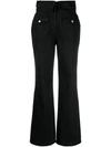 Moschino Jeans Folded-edge Flared Jeans In Black