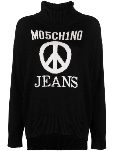 Moschino Jeans Wool And Cashmere Sweater In Black