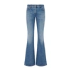 Off-white Flared Cropped Denim Jeans In Blue