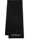 Off-white Bookish Logo-knit Wool Scarf Accessories In Black