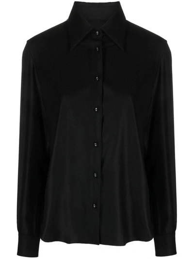 Officine Generale Long-sleeve Virgin Wool Shirt In Black