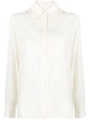 Officine Generale Pointed-collar Button-up Shirt In Beige