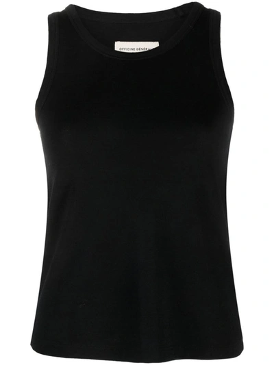 Officine Generale Sleeveless Knitted Top In Black