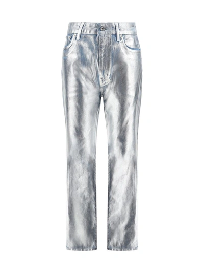 Paco Rabanne Silver Metallic Pants In Light Silver