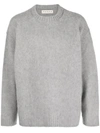 Paura Ribbed-trim Virgin Wool Jumper In Grey