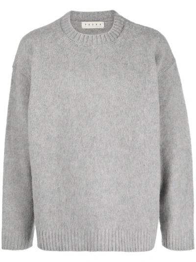 Paura Ribbed-trim Virgin Wool Jumper In Grey