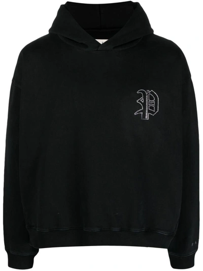 Paura Logo-embellished Cotton Jersey Hoodie In Black