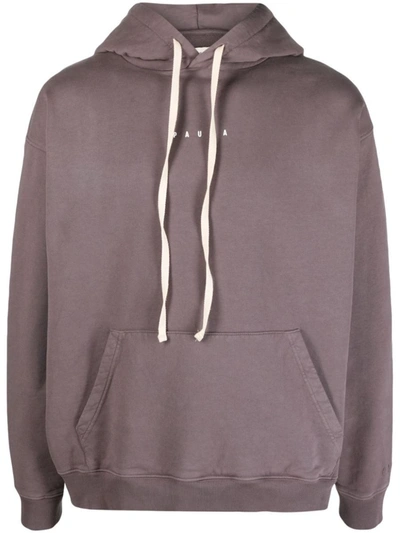 Paura Logo-embroidered Cotton Hoodie In Brown