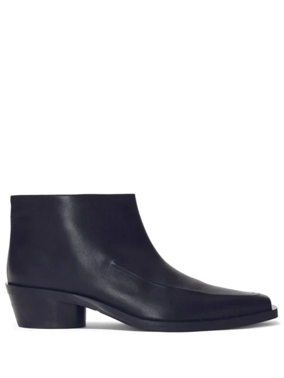 Proenza Schouler Bronco Leather Ankle Boots In Black