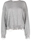 R13 R13 DISTRESSED CROPPED OVERSIZED PULLOVER CLOTHING