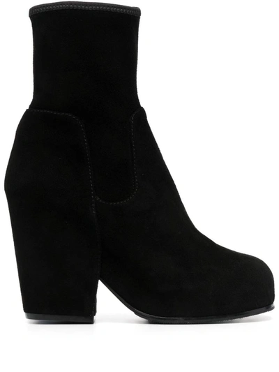 Random Identities 90mm Suede Ankle Boots In 10000 Black