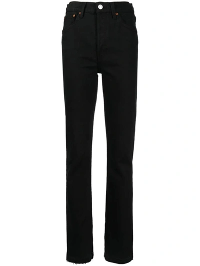 Re/done High-waisted Skinny Jeans In Black