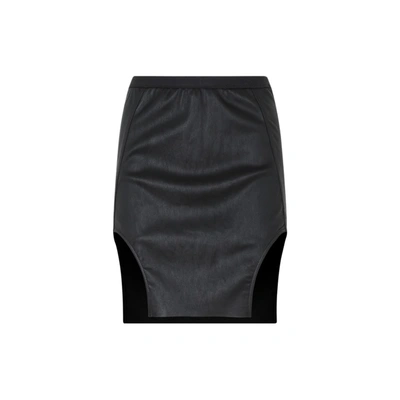 Rick Owens Diana Leather Mini Skirt In Black