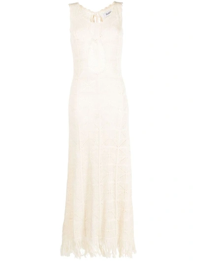 Rodebjer Crochet Knitted Dress In Nude &amp; Neutrals