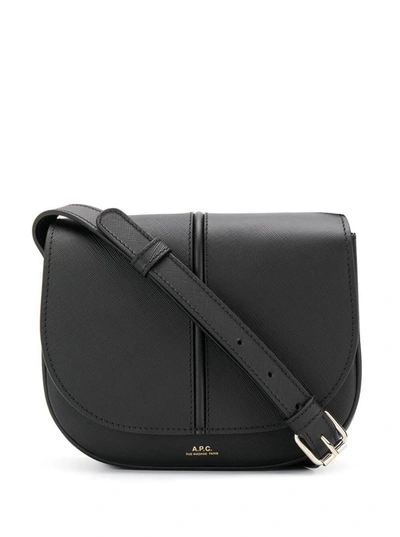 Apc Sac Betty Crossbody Bag In Black Leather With Logo Woman A.p.c.