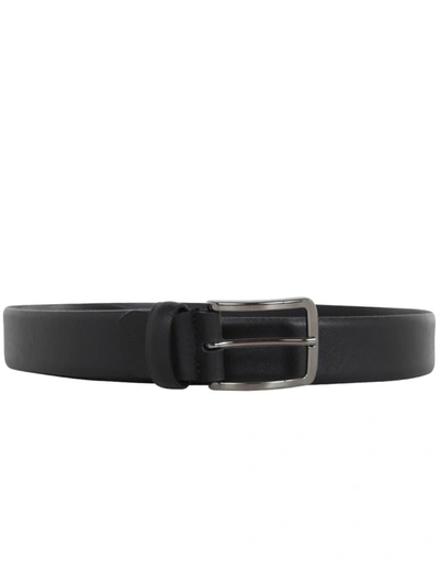Sait Saffiano Leather Belt Accessories In Black