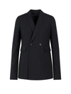 Sapio Tailored Double-breasted Blazer In Black