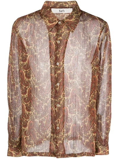 Séfr Jagou Paisley-print Virgin Wool-voile Shirt In Paisley Wool