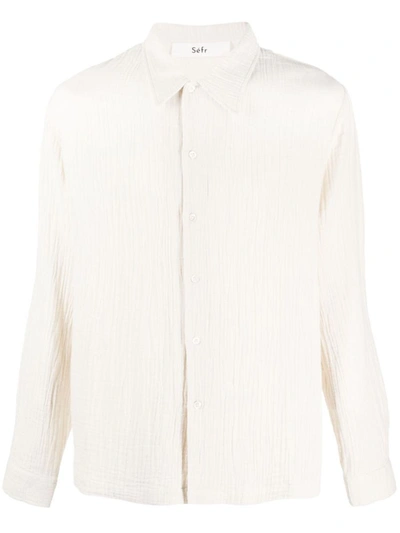 Séfr Ripley Cheesecloth Cotton Shirt In White