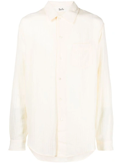 Séfr Leo Camp-collar Shirt In Neutrals