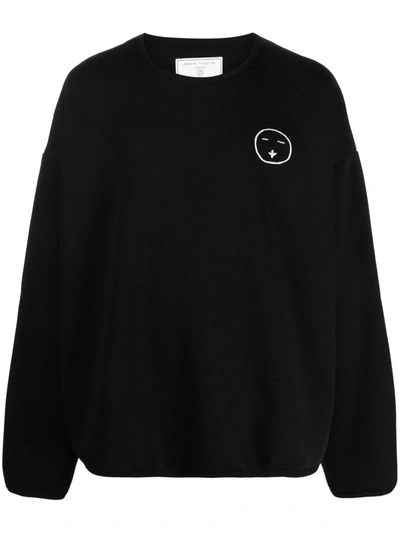 Société Anonyme Face Embroidered Crewneck Sweatshirt In Black