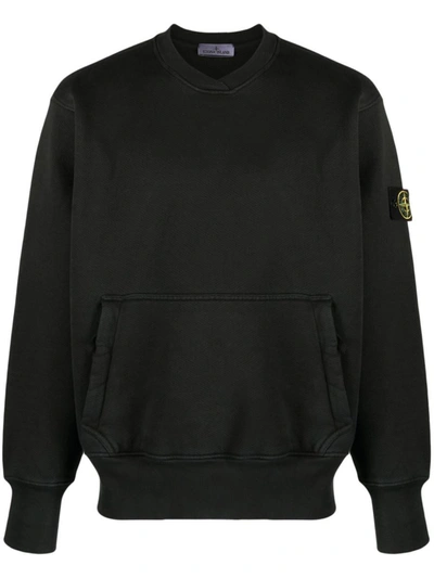 Stone Island Crewneck Sweatshirt Clothing In Black