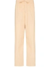 Tekla Beige Organic Cotton Pyjama Pants In Green