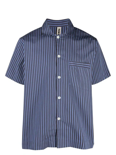 Tekla Cotton Poplin - Pyjamas Short Sleeve Shirt Clothing In Verneuil Stripes