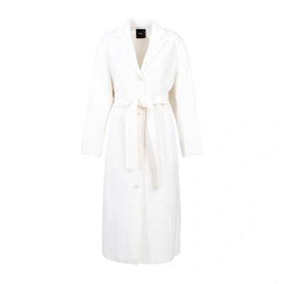 Jil Sander Theory Belted Coat In White