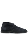 Tod's Ankle Boots With Lace-up Detail In Blue