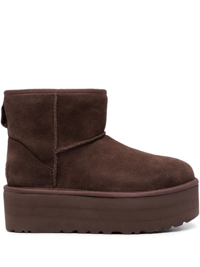 Ugg W Classic Mini Platform Shoes In Brown