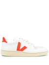 Veja V-10 Shoes In White Orange Fluo