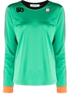 Wales Bonner Logo-patch Organic-cotton Sweatshirt In Green