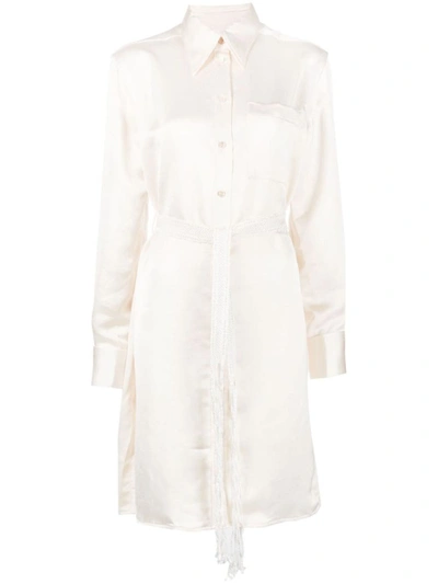 Wales Bonner Long-sleeve Shirt Dress In White