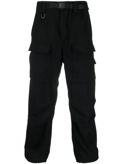 Y-3 Flannel Cargo Pants In Black