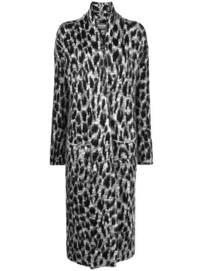 Zadig & Voltaire Leopard-print Cardigan Coat In Grey