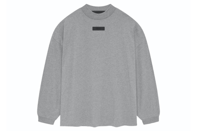 Pre-owned Fear Of God Essentials L/s Tee Dark Heather Oatmeal