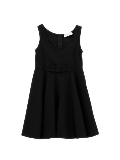 Monnalisa Kids'   Jersey Pinafore With Circle Skirt In Black