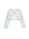 Monnalisa Merino Lurex Wraparound Cardigan In Grey