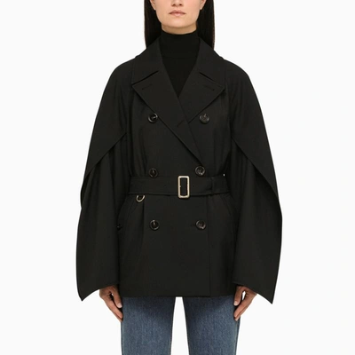 Burberry Belted Double-breasted Jacket In Black