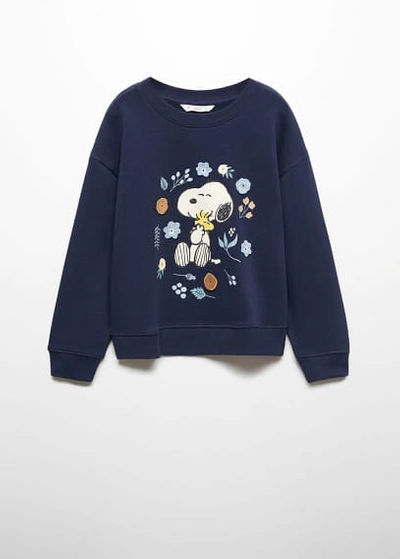 Mango Kids' Snoopy-print Sweatshirt Dark Navy
