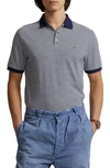 Polo Ralph Lauren Striped Soft Cotton Polo Shirt In Refined Navy/white