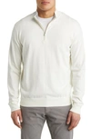 Peter Millar Crest Quarter Zip Cotton Blend Sweater In Summer Ivory