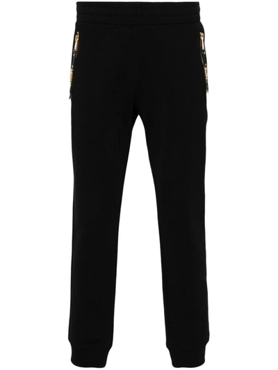 Moschino Logo-lettering Cotton Track Pants In Black