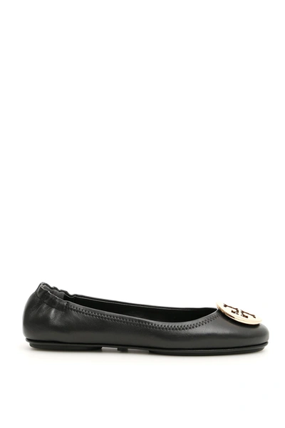Tory Burch Minnie Quilted Leather Ballet Flats In Black