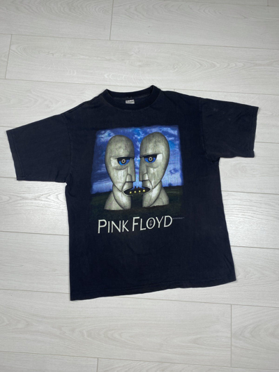 Pre-owned Band Tees X Pink Floyd 1994 Vintage European Tour Stone Face Tee In Black