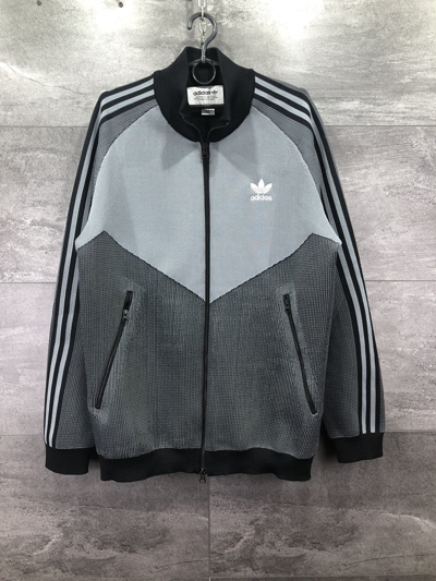 Pre-owned Adidas X Vintage Adidas Plgn Knitted Track Jacket Men's Size M In Grey